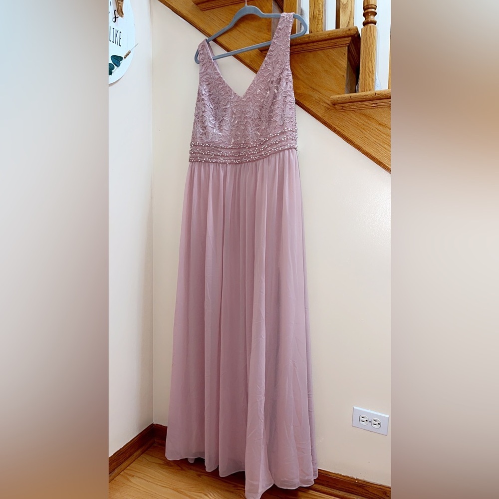 Women’s Formal Dress Plus Size 20W City Studio Lace Beaded Pearl Rose Pink NEW